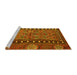 Sideview of Machine Washable Persian Yellow Traditional Rug, wshtr4401yw