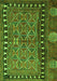 Serging Thickness of Machine Washable Persian Green Traditional Area Rugs, wshtr4401grn