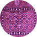 Round Persian Purple Traditional Rug, tr4401pur