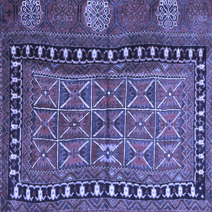 Square Machine Washable Persian Blue Traditional Rug, wshtr4401blu