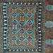 Square Machine Washable Persian Light Blue Traditional Rug, wshtr4401lblu