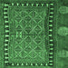 Square Persian Emerald Green Traditional Rug, tr4401emgrn