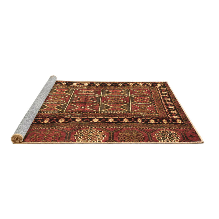 Sideview of Machine Washable Persian Brown Traditional Rug, wshtr4401brn