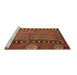 Sideview of Machine Washable Persian Brown Traditional Rug, wshtr4401brn