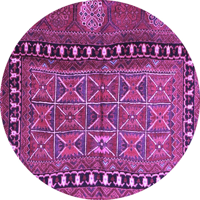 Round Machine Washable Persian Purple Traditional Area Rugs, wshtr4401pur