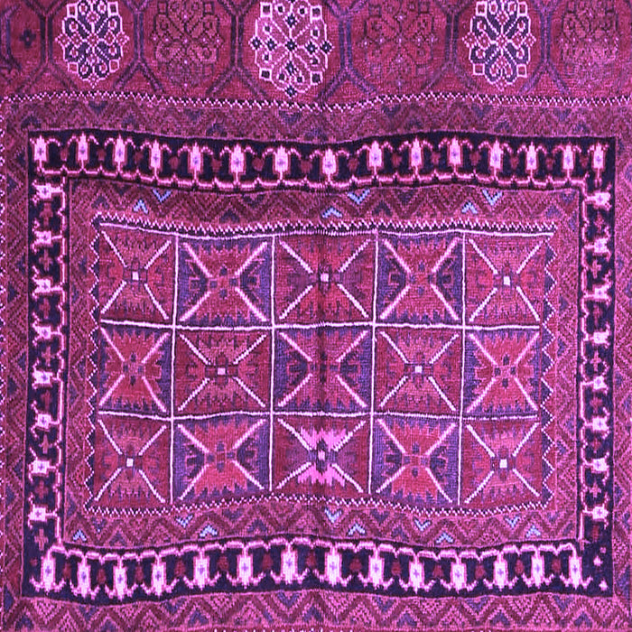 Square Machine Washable Persian Purple Traditional Area Rugs, wshtr4401pur