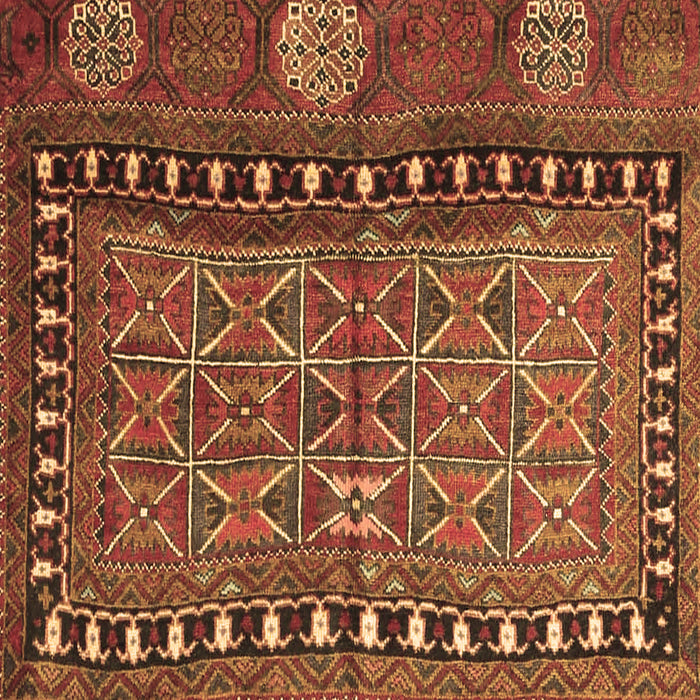 Square Machine Washable Persian Brown Traditional Rug, wshtr4401brn