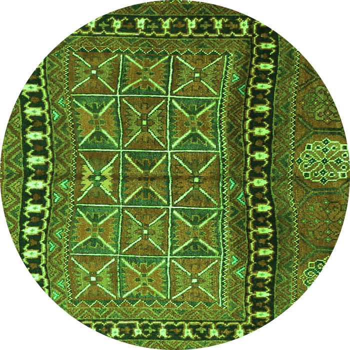Square Persian Green Traditional Rug, tr4401grn