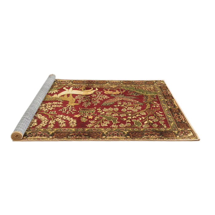 Sideview of Machine Washable Persian Brown Traditional Rug, wshtr4402brn