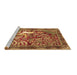 Sideview of Machine Washable Persian Brown Traditional Rug, wshtr4402brn