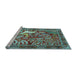 Sideview of Machine Washable Persian Light Blue Traditional Rug, wshtr4402lblu