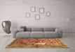 Machine Washable Persian Brown Traditional Rug in a Living Room,, wshtr4402brn