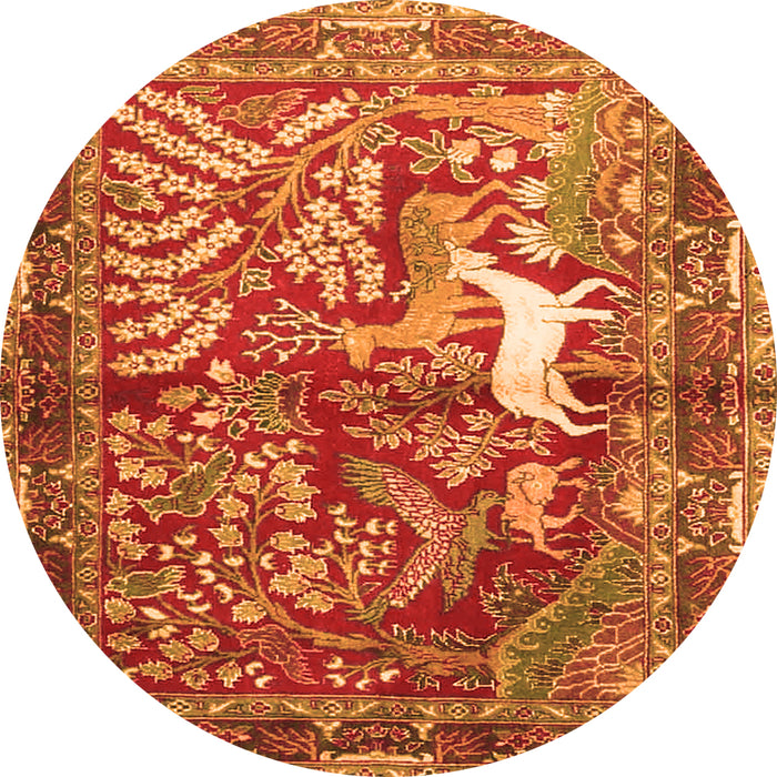 Square Persian Orange Traditional Rug, tr4402org