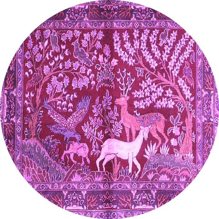 Round Persian Purple Traditional Rug, tr4402pur
