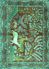 Persian Turquoise Traditional Rug, tr4402turq