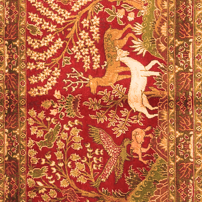 Serging Thickness of Machine Washable Persian Orange Traditional Area Rugs, wshtr4402org