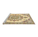 Sideview of Machine Washable Traditional Brown Gold Rug, wshtr4403