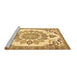 Sideview of Machine Washable Medallion Brown Traditional Rug, wshtr4403brn