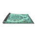 Sideview of Medallion Light Blue Traditional Rug, tr4403lblu