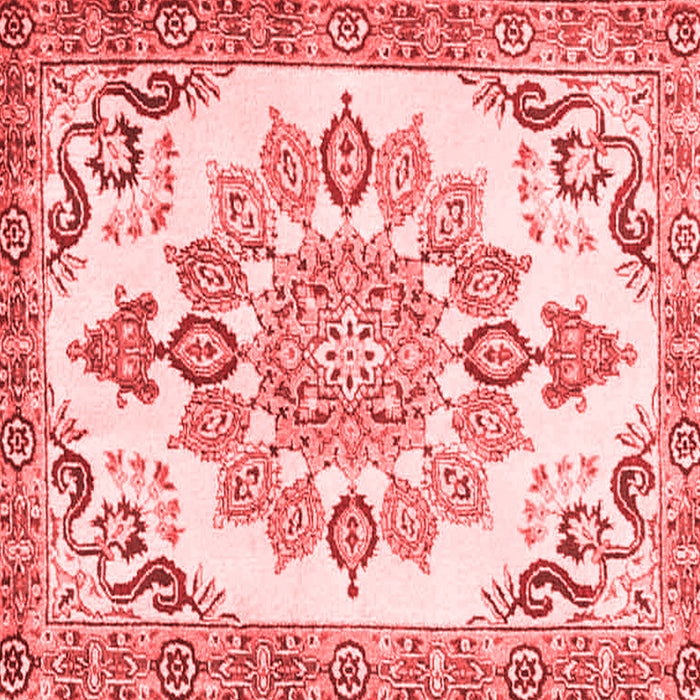 Machine Washable Medallion Red Traditional Rug, wshtr4403red