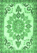 Medallion Emerald Green Traditional Rug, tr4403emgrn