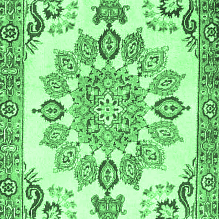 Medallion Emerald Green Traditional Rug, tr4403emgrn