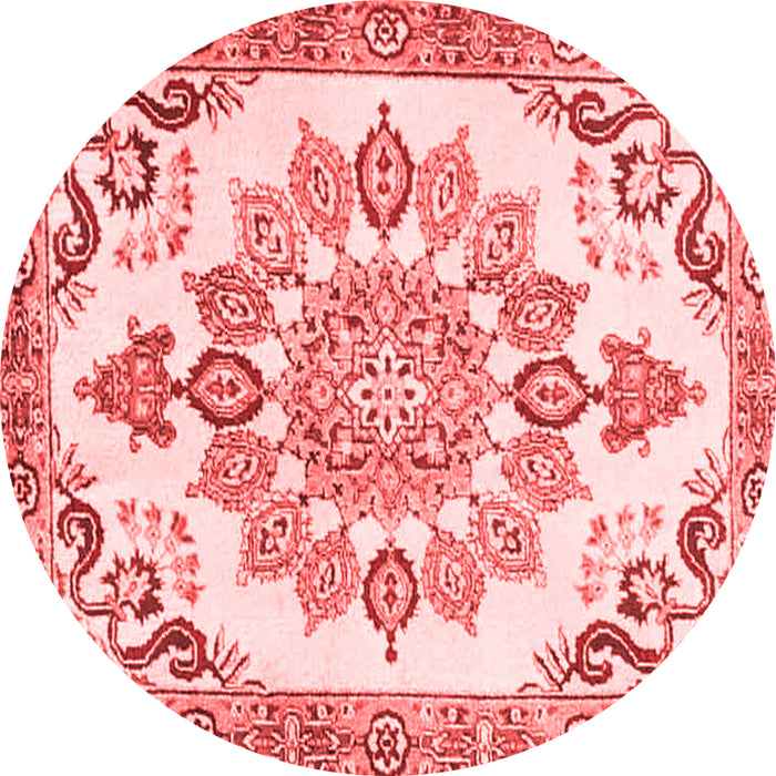 Machine Washable Medallion Red Traditional Rug, wshtr4403red