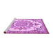 Sideview of Machine Washable Medallion Purple Traditional Area Rugs, wshtr4403pur