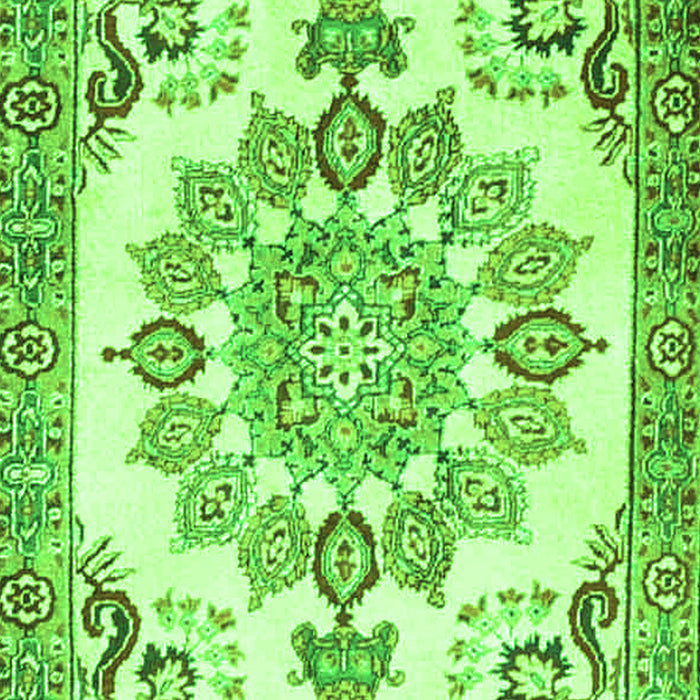 Medallion Green Traditional Rug, tr4403grn