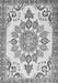 Serging Thickness of Machine Washable Medallion Gray Traditional Rug, wshtr4403gry