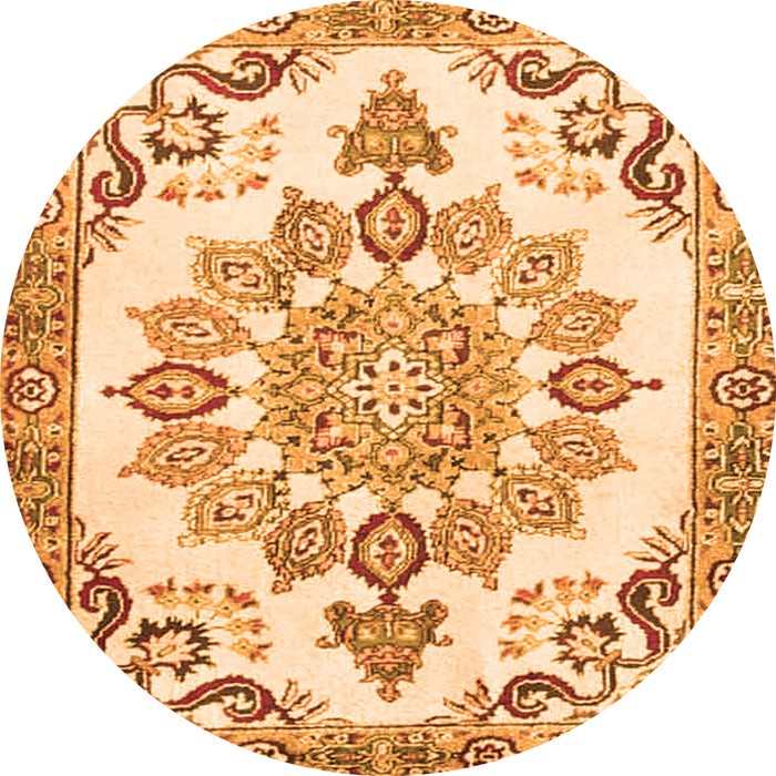 Square Medallion Orange Traditional Rug, tr4403org