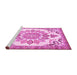 Sideview of Machine Washable Medallion Pink Traditional Rug, wshtr4403pnk