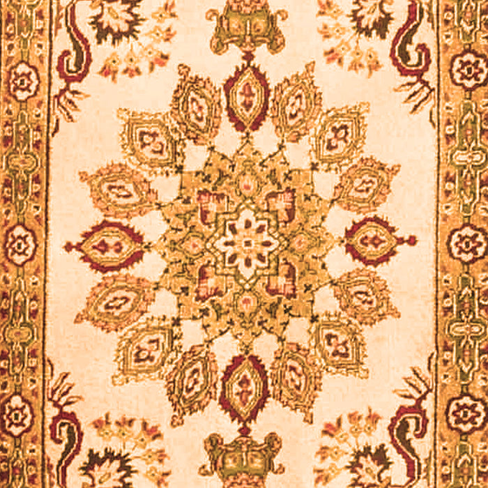Medallion Orange Traditional Rug, tr4403org