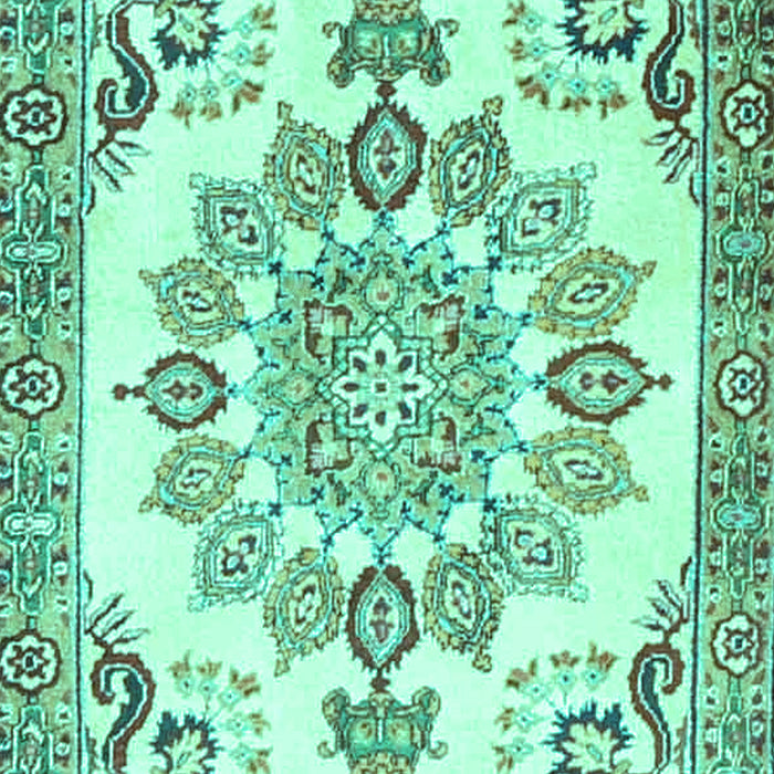 Medallion Turquoise Traditional Rug, tr4403turq