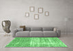 Machine Washable Persian Emerald Green Traditional Area Rugs in a Living Room,, wshtr4404emgrn