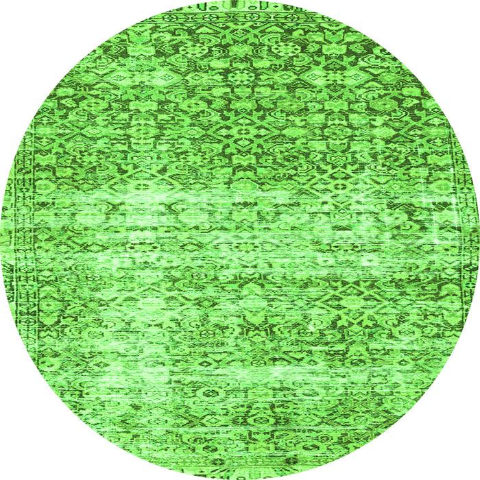 Square Persian Green Traditional Rug, tr4404grn