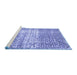 Sideview of Machine Washable Persian Blue Traditional Rug, wshtr4404blu