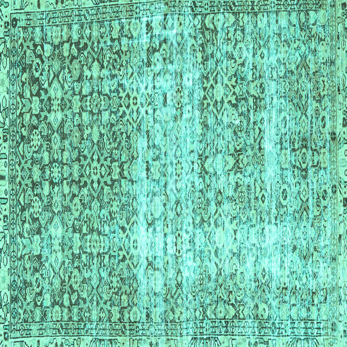 Square Machine Washable Persian Turquoise Traditional Area Rugs, wshtr4404turq