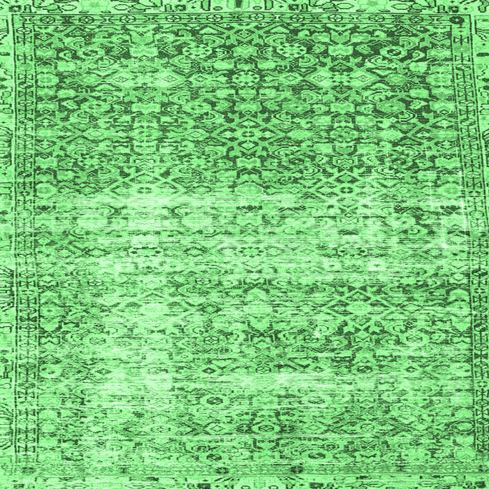 Square Machine Washable Persian Emerald Green Traditional Area Rugs, wshtr4404emgrn