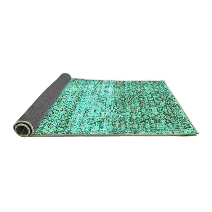 Sideview of Persian Turquoise Traditional Rug, tr4404turq