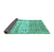 Sideview of Persian Turquoise Traditional Rug, tr4404turq