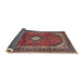 Sideview of Traditional Saffron Red Medallion Rug, tr4405