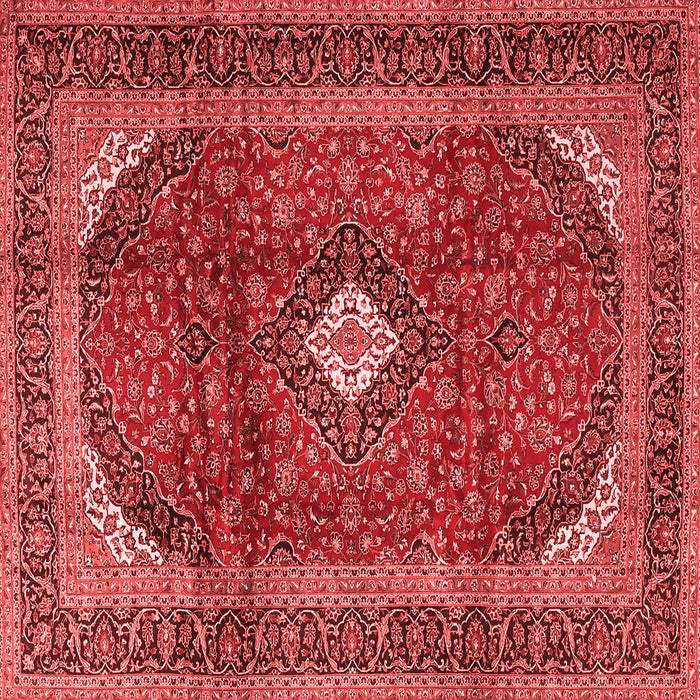 Machine Washable Medallion Red Traditional Rug, wshtr4405red