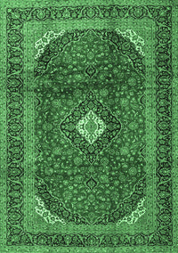 Medallion Emerald Green Traditional Rug, tr4405emgrn