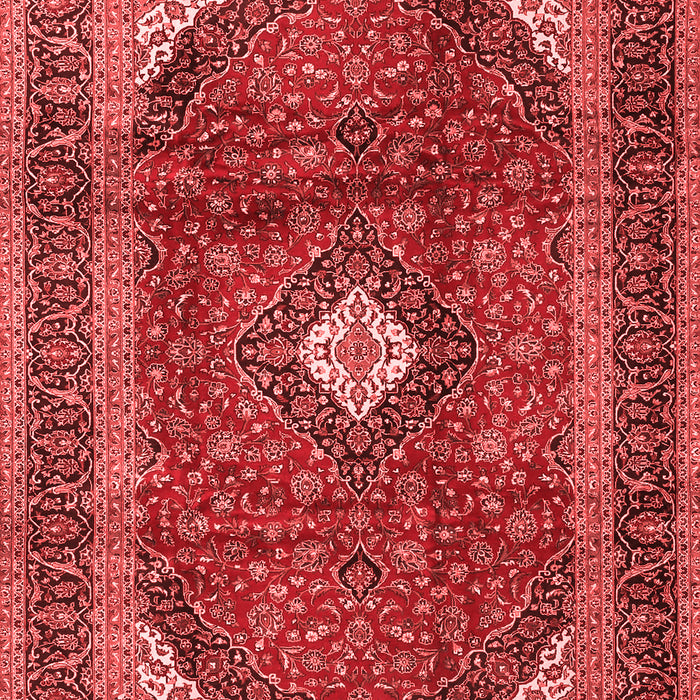 Machine Washable Medallion Red Traditional Rug, wshtr4405red
