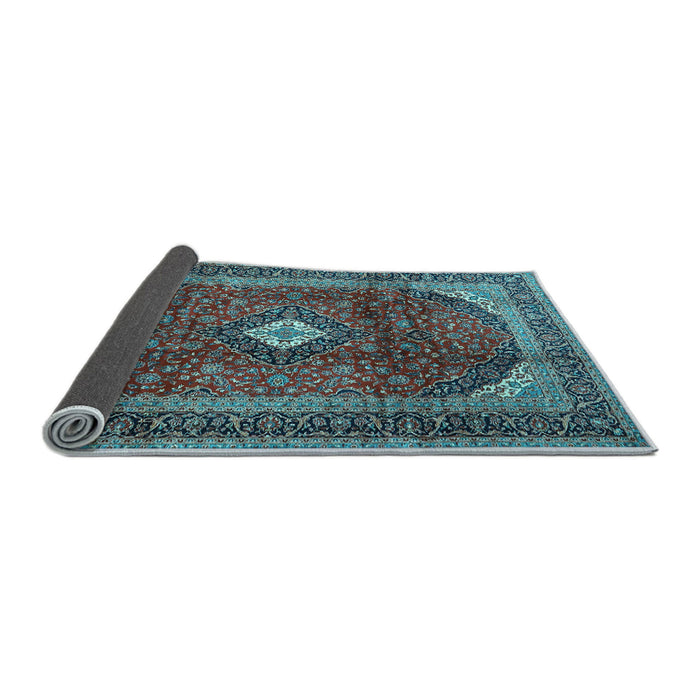 Sideview of Medallion Light Blue Traditional Rug, tr4405lblu