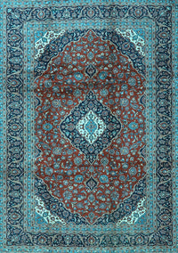 Medallion Light Blue Traditional Rug, tr4405lblu