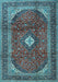 Medallion Light Blue Traditional Rug, tr4405lblu