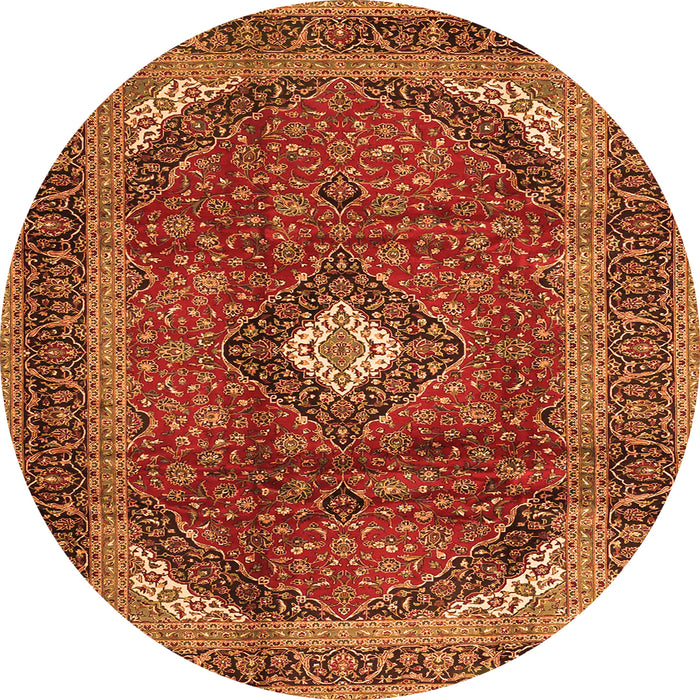 Machine Washable Medallion Orange Traditional Area Rugs, wshtr4405org