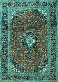 Medallion Turquoise Traditional Rug, tr4405turq